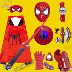 Bộ trang phục siêu anh hùng Spiderman cho trẻ em - Áo choàng và mặt nạ Người Nhện, lý tưởng cho Halloween và vui chơi sáng tạo