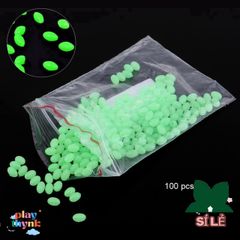 Bộ 100 Viên Cườm Phát Quang Hình Oval - Hạt Câu Cá Lý Tưởng Cho Câu Đêm, Kích Thước 5x8mm, Dụ Cá Hiệu Quả