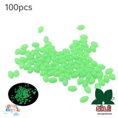 Bộ 100 Viên Cườm Phát Quang Hình Oval - Hạt Câu Cá Lý Tưởng Cho Câu Đêm, Kích Thước 5x8mm, Dụ Cá Hiệu Quả
