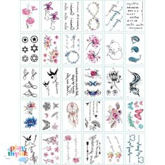 Combo 150 Mẫu Hình Xăm Dán Ngẫu Nhiên - Tatoo Độc Đáo Dễ Dàng Sử Dụng, Không Đau, Không Kích Ứng Da