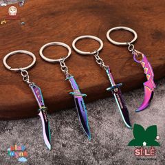 Móc Khóa Kim Loại Titan CS:GO - Hình Dáng Dao Bayonet, Falchion, Karambit, Bowie Zoro One Piece - Quà Tặng Game Thủ