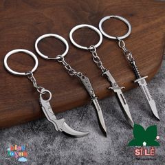 Móc Khóa Kim Loại Titan CS:GO - Hình Dáng Dao Bayonet, Falchion, Karambit, Bowie Zoro One Piece - Quà Tặng Game Thủ