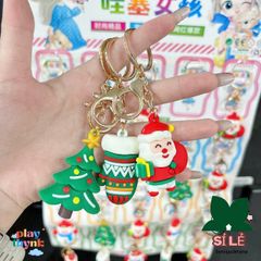 Móc Khóa Giáng Sinh Dễ Thương 10 Chiếc - Trang Trí Noel Siêu Xinh Ông Già Noel, Người Tuyết, Cây Thông, Quà Tặng Lễ Hội