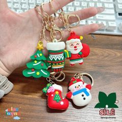 Móc Khóa Giáng Sinh Dễ Thương 10 Chiếc - Trang Trí Noel Siêu Xinh Ông Già Noel, Người Tuyết, Cây Thông, Quà Tặng Lễ Hội