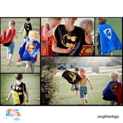 Áo choàng Captain America cho bé trai kèm mặt nạ, chất satin cao cấp, 70x70cm, lý tưởng cho Halloween và cosplay