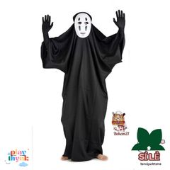 Bộ Cosplay Vô Diện Faceless hoàn chỉnh - Phụ kiện đầy đủ S-XL từ Spirited Away - Trang phục Halloween độc đáo