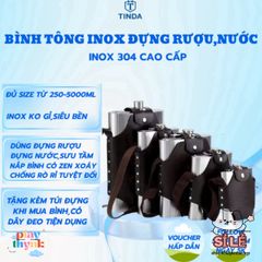 Bình Tông Inox CCCP Đựng Rượu Chất Lượng Cao Kèm Túi Da, Nhiều Kích Thước 0.25L-5L, Lý Tưởng Cho Du Lịch, Quà Tặng Nam Giới