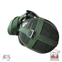 Bình Nhôm Xanh Dương Lính Cũ Vintage - Bình Tông Đeo Dù 1L/1.5L/3L Thể Thao Du Lịch Phong Cách Hoài Niệm