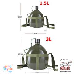 Bình Nhôm Kiểu Cổ 1L - Bi Đông Du Lịch Nước An Toàn, Dã Ngoại, Leo Núi, Chất Liệu Không Han Gỉ