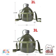 Bình Nhôm Kiểu Cổ 1L - Bi Đông Du Lịch Nước An Toàn, Dã Ngoại, Leo Núi, Chất Liệu Không Han Gỉ
