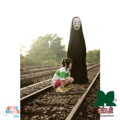 Bộ trang phục cosplay Vô Diện - Áo choàng đen và mặt nạ, đồ cosplays độc đáo cho cả trẻ em và người lớn, thích hợp cho mọi dịp.