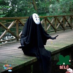 Bộ Trang Phục Cosplay Ma Vô Diện Đen Cho Người Lớn & Trẻ Em - Áo Choàng, Mặt Nạ, Găng Tay - Đồ Hóa Trang Halloween Huyền Bí