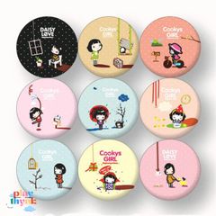 Gương Mini Cầm Tay Hàn Quốc Đường Kính 7cm - Phụ Kiện Thời Trang Dễ Mang Đi, Hình Ảnh Ngộ Nghĩnh, Dành Cho Fan Gudetama