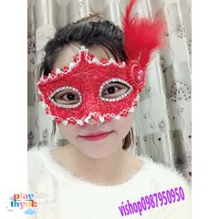 Mặt Nạ Trang Trí Lông Vũ Độc Đáo Có Đèn - Phụ Kiện Thời Trang Gudetama Sáng Tạo, Quà Tặng Dành Cho Fan