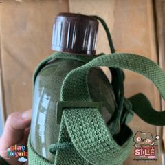 Bình Tông Nhôm Xanh Dáng Người Lính Cổ Điển - Bình Đựng Nước, Rượu Cho Phượt và Dã Ngoại 1-3 Lít