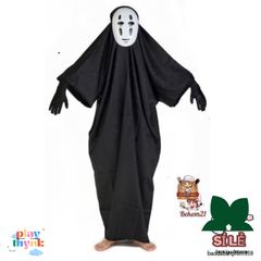 Bộ Cosplay Vô Diện Phong Cách Spirited Away - Gồm Mặt Nạ, Áo Body & Găng Tay, Size S-XL, Trang Phục Hóa Trang Halloween