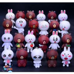 Móc Khóa Gấu Brown và Thỏ Cony Dễ Thương - Phụ Kiện Thời Trang Kute Từ Gudetama - Móc Khóa Để Bàn, Túi Xách, Chìa Khóa
