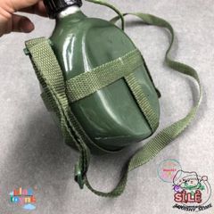 Bình bi đông 3L cổ điển phong cách lính, đựng nước và rượu, nhôm chống gỉ, tiện dụng cho du lịch và dã ngoại