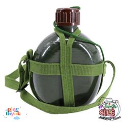 Bình bi đông 3L cổ điển phong cách lính, đựng nước và rượu, nhôm chống gỉ, tiện dụng cho du lịch và dã ngoại