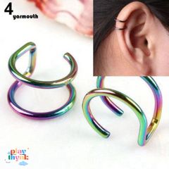 Khuyên Vành Tai Kim Loại Unisex Cuff - Trang Sức Không Xuyên Thấu Đơn Giản, Phong Cách Thời Trang Hàng Ngày, Quà Tặng Bạn Bè