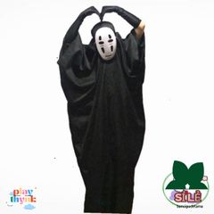 Bộ Trang Phục Kaonashi Cosplay Spirited Away - Áo Choàng Đen và Mặt Nạ Vô Diện Dành Cho Trẻ Em và Người Lớn