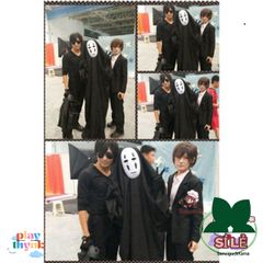 Bộ Trang Phục Kaonashi Cosplay Spirited Away - Áo Choàng Đen và Mặt Nạ Vô Diện Dành Cho Trẻ Em và Người Lớn