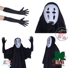 Bộ Trang Phục Vô Diện Cosplay Halloween - Áo Choàng, Mặt Nạ & Găng Tay - Set Hóa Trang Độc Đáo cho Fan Đam Mê Vô Diện