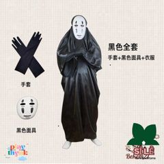 Bộ Trang Phục Vô Diện Cosplay Halloween - Áo Choàng, Mặt Nạ & Găng Tay - Set Hóa Trang Độc Đáo cho Fan Đam Mê Vô Diện