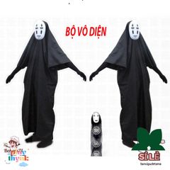 Bộ Trang Phục Vô Diện Cosplay Halloween - Áo Choàng, Mặt Nạ & Găng Tay - Set Hóa Trang Độc Đáo cho Fan Đam Mê Vô Diện