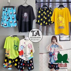 Bộ Đồ Mặc Nhà Unisex VÔ DIỆN-VỊT VÀNG - Set Áo 3D Cute và Quần Short Freesize Cho Nam Nữ, Thoải Mái và Năng Động