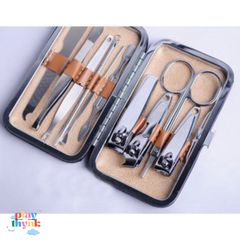 Bộ Dụng Cụ Chăm Sóc Cá Nhân 10 Món - Bộ Bấm Móng, Kéo Cắt Lông Mũi, Nhíp Nhổ Lông - Thép Không Gỉ, Tiện Ích Cho Gia Đình