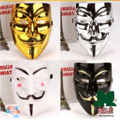 Mặt Nạ Hacker Anonymous Độc Đáo (Vàng, Bạc, Đen, Trắng) - Phụ Kiện Cosplay Thời Trang Độc Lạ cho Fan công nghệ