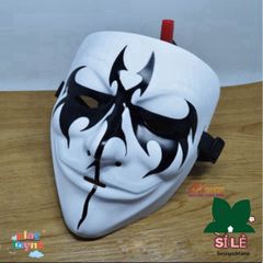Mặt Nạ Hacker Anonymous - Phụ Kiện Cosplay Halloween Độc Đáo - Chất Liệu Nhựa, Họa Tiết Đen Trắng, Kích Thước 19.5 x 18cm