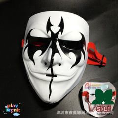 Mặt Nạ Hacker Anonymous - Phụ Kiện Cosplay Halloween Độc Đáo - Chất Liệu Nhựa, Họa Tiết Đen Trắng, Kích Thước 19.5 x 18cm