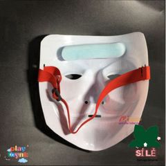 Mặt Nạ Hacker Anonymous - Phụ Kiện Cosplay Halloween Độc Đáo - Chất Liệu Nhựa, Họa Tiết Đen Trắng, Kích Thước 19.5 x 18cm