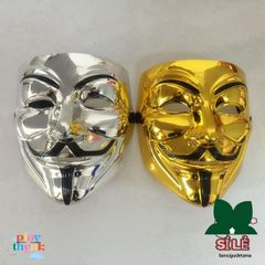 Mặt Nạ Hacker Ánh Kim Chú Hề - Phong Cách Dạ Hội Vàng Bạc Trắng Cho Người Lớn Và Trẻ Em