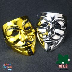 Mặt Nạ Hacker Ánh Kim Chú Hề - Phong Cách Dạ Hội Vàng Bạc Trắng Cho Người Lớn Và Trẻ Em