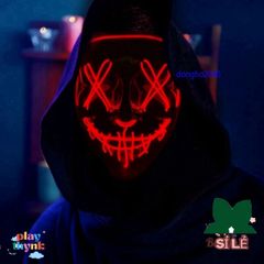 Mặt Nạ Phát Sáng Halloween - Mẫu Hacker LED Vendetta Độc Đáo Cho Dự Tiệc và Fan Hâm Mộ Thể Hiện Cá Tính