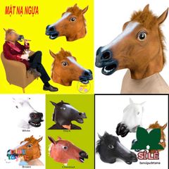 Mặt Nạ Ngựa Halloween - Ngựa Vằn, Ngựa Nâu, Ngựa Trắng - Đạo Cụ Quay Video TikTok và Hóa Trang Lễ Hội