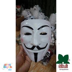 Mặt Nạ Hacker Anonymous 2021 - Mặt Nạ Hóa Trắng Cosplay Halloween Độc Đáo, Quà Tặng Fan Phim Vendetta