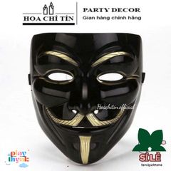 Mặt Nạ Guy Fawkes Anonymous - Phụ Kiện Hóa Trang Cho Đêm Tiệc Thú Vị - Mặt Nạ Hacker Vendetta Chất Liệu Nhựa Dẻo 19x20cm