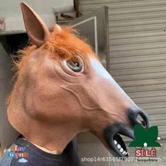 Mặt Nạ Ngựa Silicon Cosplay Vui Nhộn - Đồ Chơi Hóa Trang Halloween Độc Đáo cho Các Dịp Tiệc