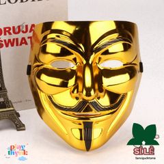 Mặt Nạ Anonymous Độc Đáo - Phụ Kiện Cosplay Halloween Vàng Bạc Đen Trắng, Mặt Nạ Hóa Trang Tuyệt Hảo cho Fan Văn Hóa Hacker