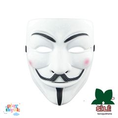 Mặt nạ V For Vendetta Halloween - Mặt nạ ma kinh dị cho trang phục độc đáo, phong cách điện ảnh, chất liệu nhựa nhẹ 19x16cm