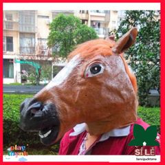 Mặt Nạ Ngựa Hóa Trang Độc Đáo - Phụ Kiện Halloween & Quay Video TikTok - Chất Liệu Latex Thoải Mái, Hình Dáng Bắt Mắt