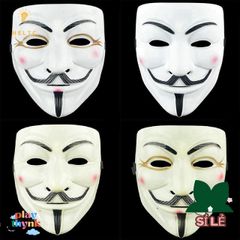 Mặt Nạ V for Vendetta - Mặt Nạ Guy Fawkes Halloween Cho Tiệc Hóa Trang Độc Đáo - Phụ Kiện Thời Trang Người Lớn