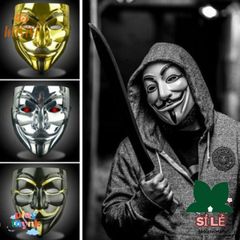 Mặt nạ Guy Fawkes V for Vendetta - Phụ kiện Halloween Nhựa Trắng Đen cho Trang Phục & Biểu Diễn COS