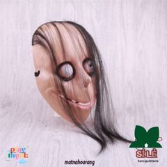 Mặt Nạ Ma Quái MOMO - Halloween Kinh Dị Với Tóc Giả Cao Su - Đồ Hóa Trang Đáng Sợ Cho Tiệc Hóa Trang