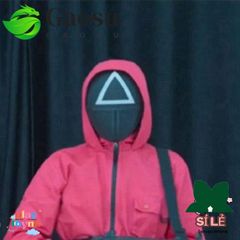 Mặt Nạ Cosplay Squid Game Hình Vuông & Tam Giác - Đạo Cụ Halloween Dành Cho Nam & Nữ, Thời Trang Nhập Vai độc đáo