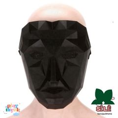 Mặt Nạ Cosplay Squid Game Hình Vuông & Tam Giác - Đạo Cụ Halloween Dành Cho Nam & Nữ, Thời Trang Nhập Vai độc đáo